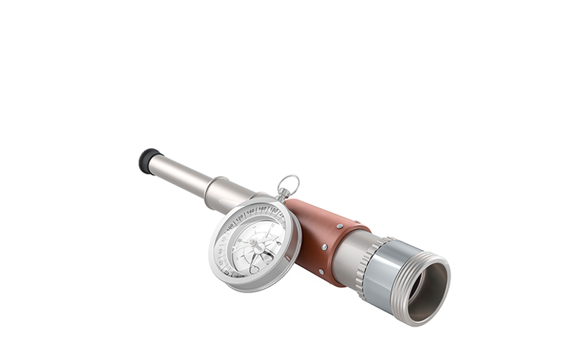 Brass telescope and compass